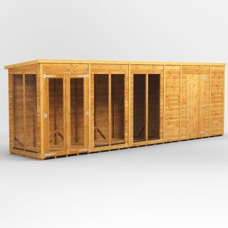 20 x 4 Power Pent Summerhouse With 6ft Side Store