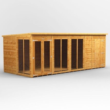 18 x 8 Power Pent Summerhouse With 4ft Side Store