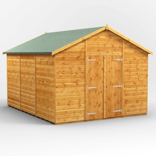 12 x 10 Power Apex Windowless Double Door Shed