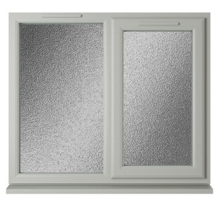 Crystal Triple Glazed uPVC Window Agate/White Right Hung 1190mm x 1040mm Obscure