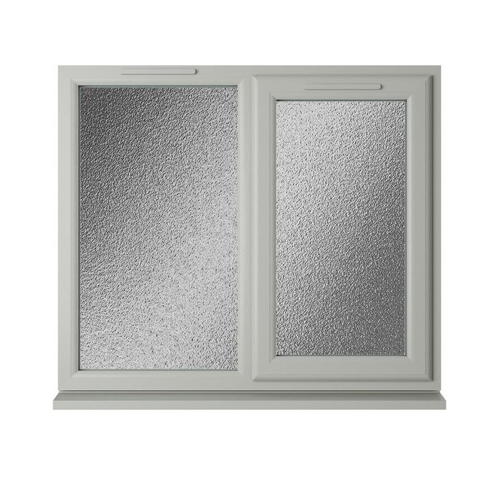 Crystal Triple Glazed uPVC Window Agate/White Right Hung 1190mm x 1040mm Obscure