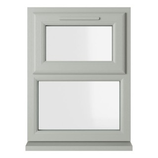 Crystal Triple Glazed uPVC Window Agate/White Top Hung 905mm x 965mm Clear