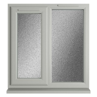 Crystal Triple Glazed uPVC Window Agate/White Left Hung 905mm x 965mm Obscure
