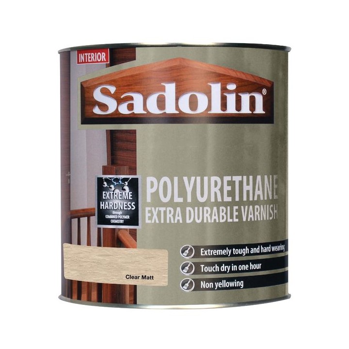 Sadolin Polyurethane Extra Durable Varnish Clear Matt 1L