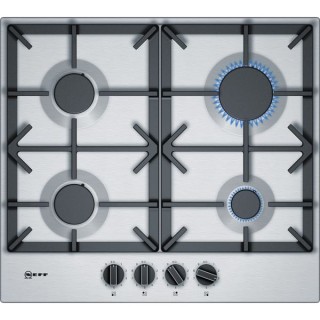 NEFF 60cm Gas Hob with Cast Iron Supports Stainless Steel - T26DS49N0