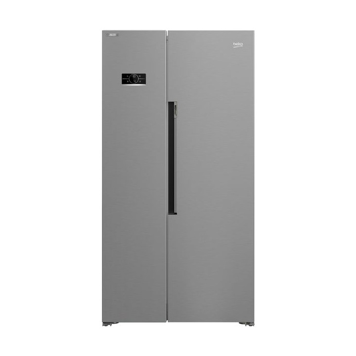Beko American Style Side By Side Fridge Freezer with Side LED Lighting Stainless Steel Effect 980mm - ASL1442VPS