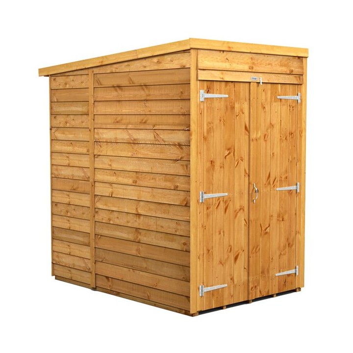 4 x 6 Power Overlap Pent Double Doors No Windows