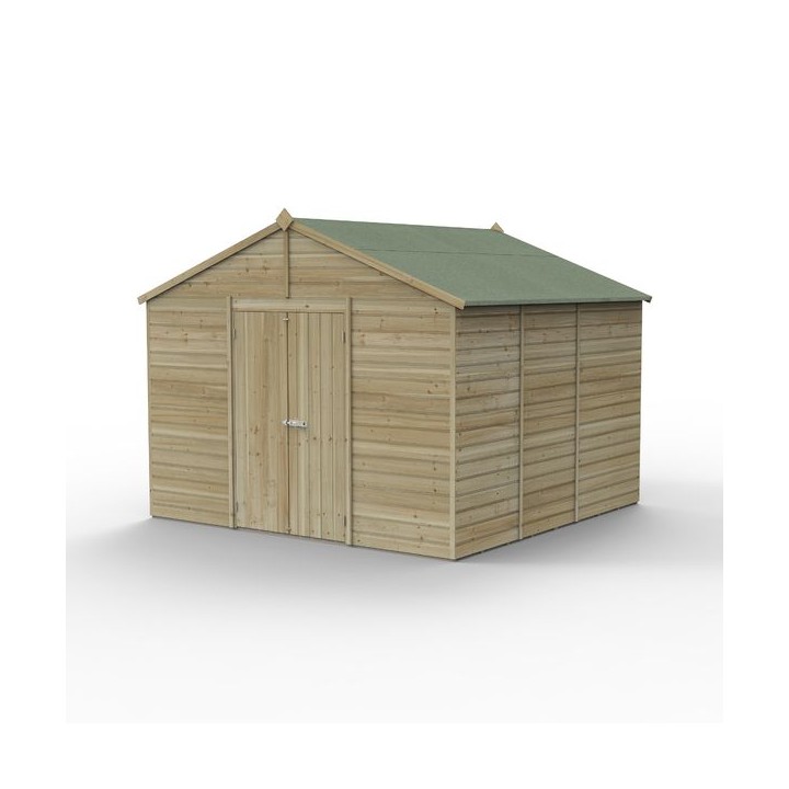 Beckwood 10x10 Apex Shed No Windows DoubleDoor Installed