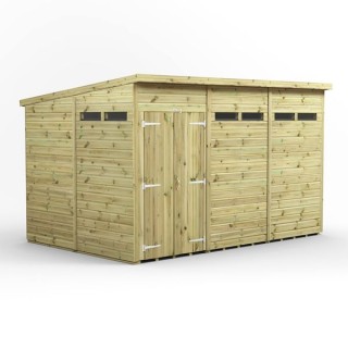 12x8 Premium Powersheds Security Pent Double Doors