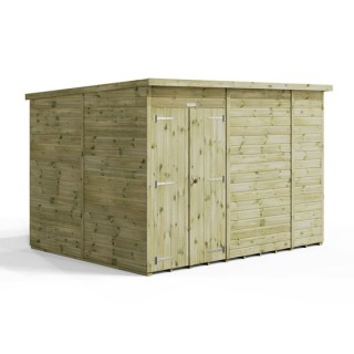 10x8 Premium Powersheds Windowless Pent Double Doors