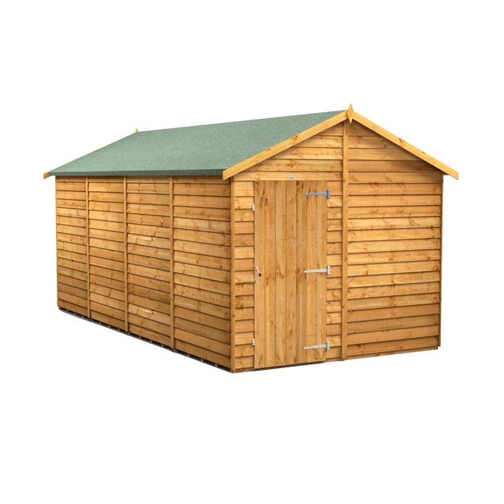 16 x 8 Power Overlap Apex Windowless Shed