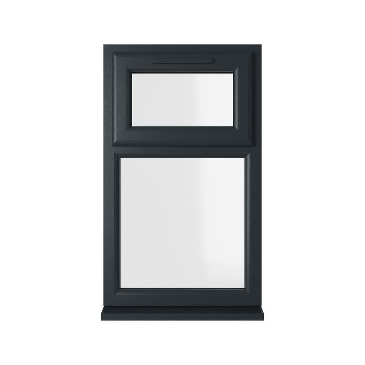 Crystal Triple Glazed uPVC Grey/White Window Top Hung 1190mm x 965mm Clear