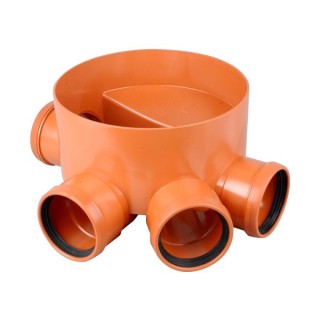 Osma 315mm Multi-Base Inspection Chamber Base inc. 45°and 90° Right-hand Branches 110mm 4D934