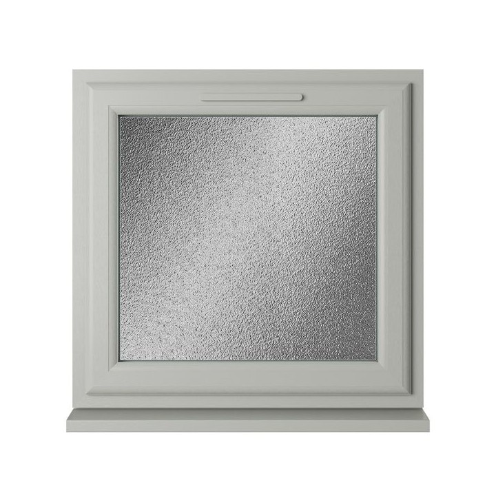 Crystal Double Glazed uPVC Window Agate/White Top Opener 820mm x 820mm Obscure