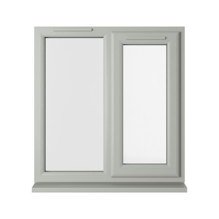 Crystal Triple Glazed uPVC Window Agate/White Right Hung 905mm x 965mm Clear