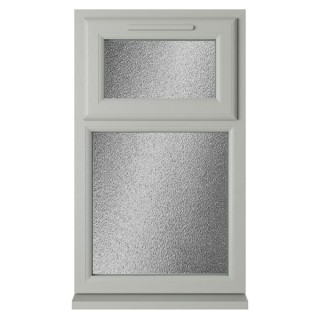 Crystal Double Glazed uPVC Window Agate/White Top Hung 1040mm x 610mm Obscure