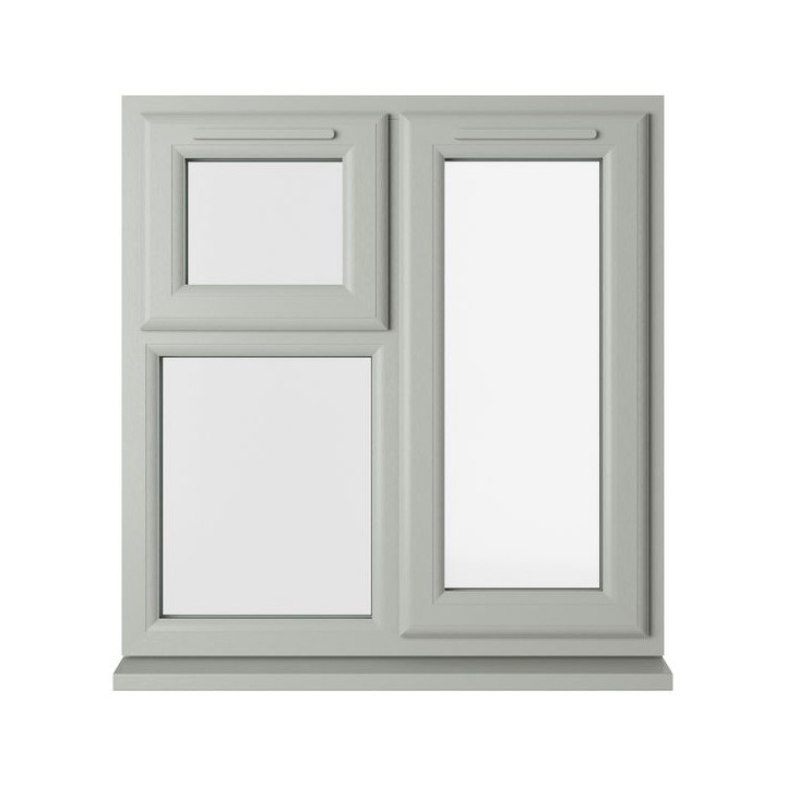 Crystal Triple Glazed uPVC Window Agate/White Right Hung 905mm x 965mm Clear