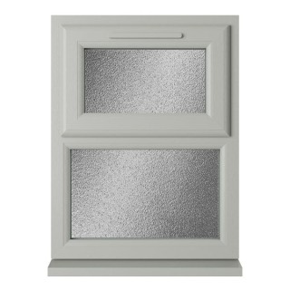 Crystal Triple Glazed uPVC Window Agate/White Top Hung 1190mm x 1115mm Obscure