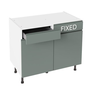 Flatpack 1000 Drawerline Base Cabinet J-Pull Ultra Matt Sage Green