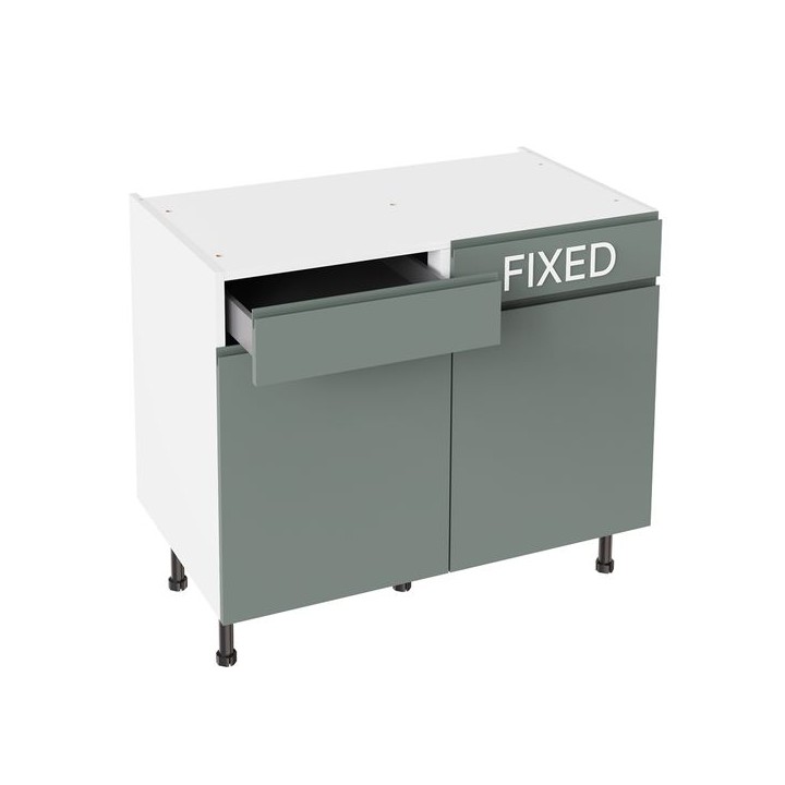 Flatpack 1000 Drawerline Base Cabinet J-Pull Ultra Matt Sage Green