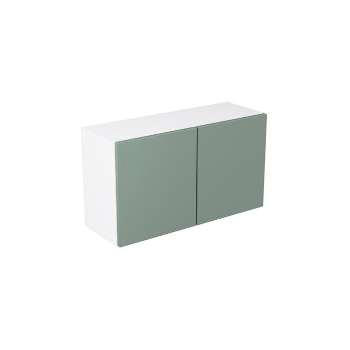 Flatpack 800 Double Extractor Wall Kitchen Cabinet Slab Supermatt Agave Green