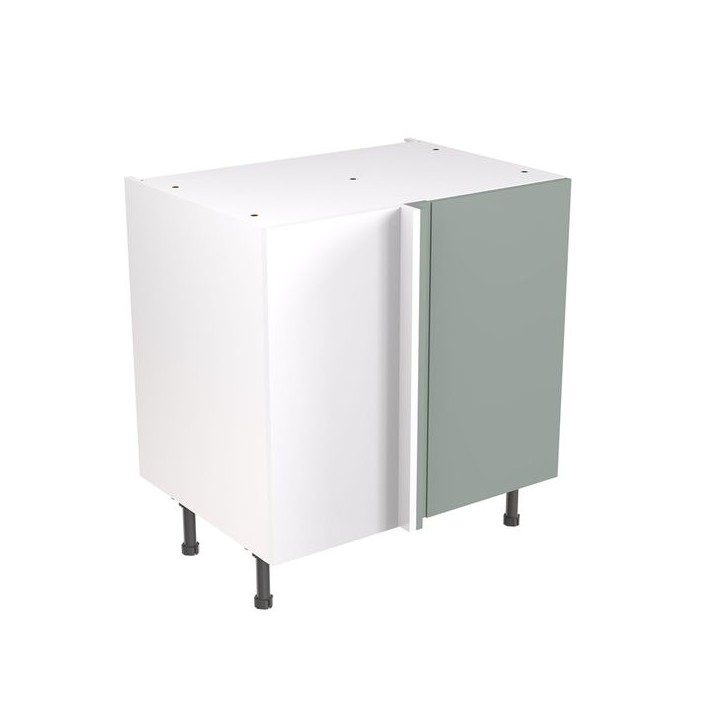Flatpack 800 Blind Corner Base Kitchen Cabinet Slab Supermatt Agave Green