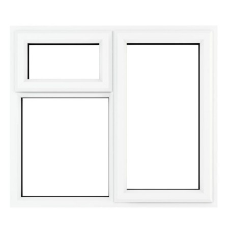 Crystal White Upvc Casement Clear Window 3P Top and Right Hand Opening 1190 mm x 1040 mm