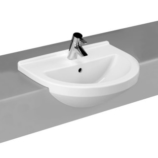 Vitra S50 Semi-Recessed Round 1 Taphole 550mm Basin 5307B003-0001
