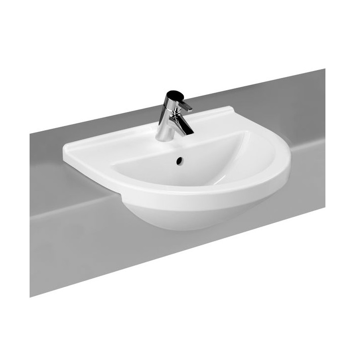 Vitra S50 Semi-Recessed Round 1 Taphole 550mm Basin 5307B003-0001