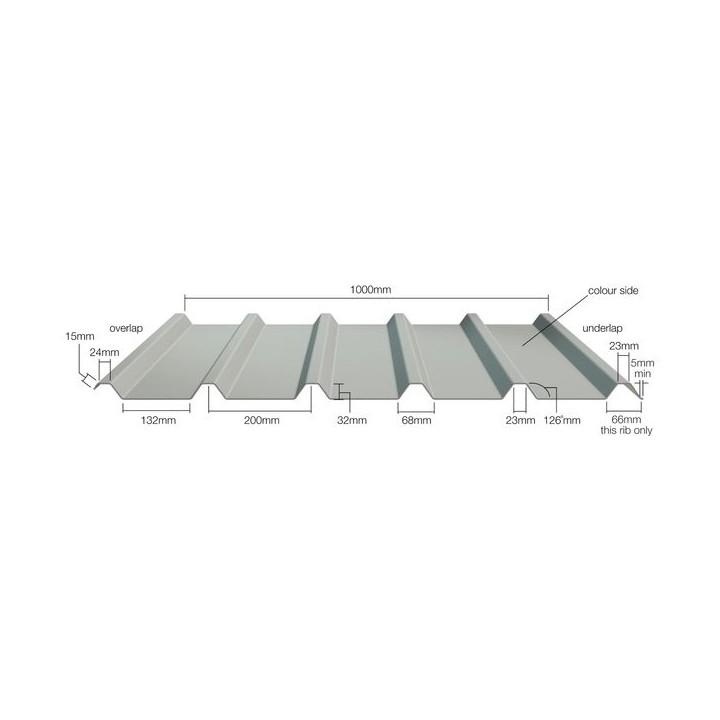Steel Roof SHEET. BS10A05 Goosewing Grey Plastic Coated Sheet 12ft 3660mm
