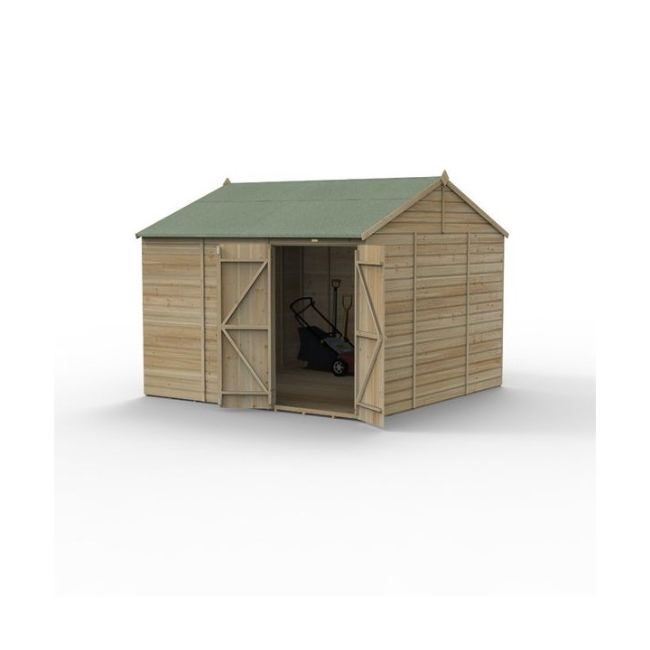 Beckwood 10x10 Reverse Apex Shed No Windows Double Door