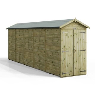 20x4 Premium Powersheds Apex No Windows Double Doors