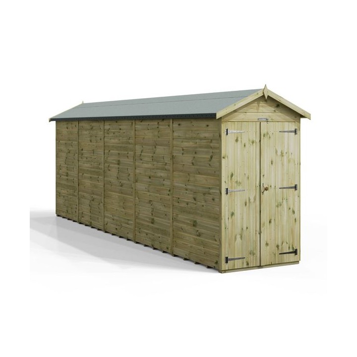 20x4 Premium Powersheds Apex No Windows Double Doors