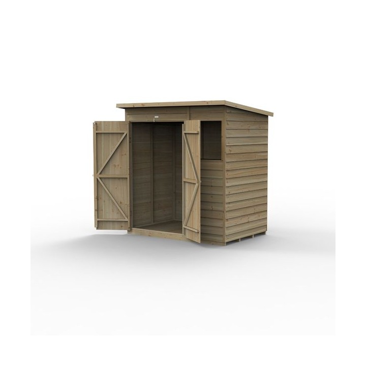 4LIFE Pent Shed 6 x 4 - No Windows - Double Door Installed