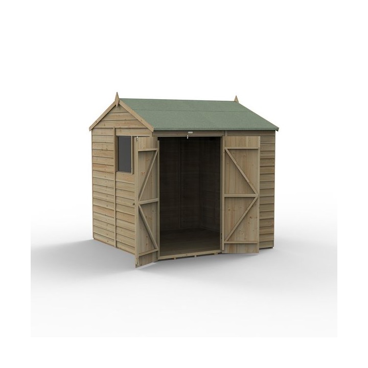 4LIFE Reverse Apex Shed 7 x 7 - Double Door - 2 Windows Installation