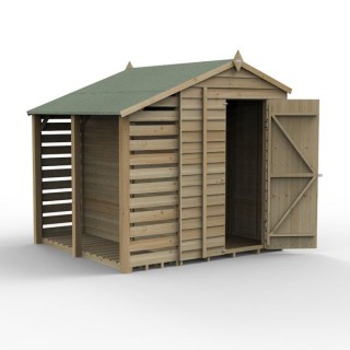 4LIFE Apex Shed 5 x 7 - Single Door - No Windows - with LEAN-TO