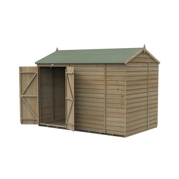 4LIFE Reverse Apex Shed 10 x 6 - Double Door - No Windows