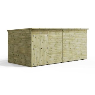 16x8 Premium Powersheds Windowless Pent Double Doors