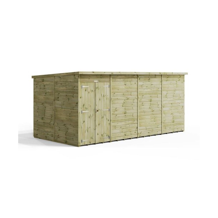 16x8 Premium Powersheds Windowless Pent Double Doors