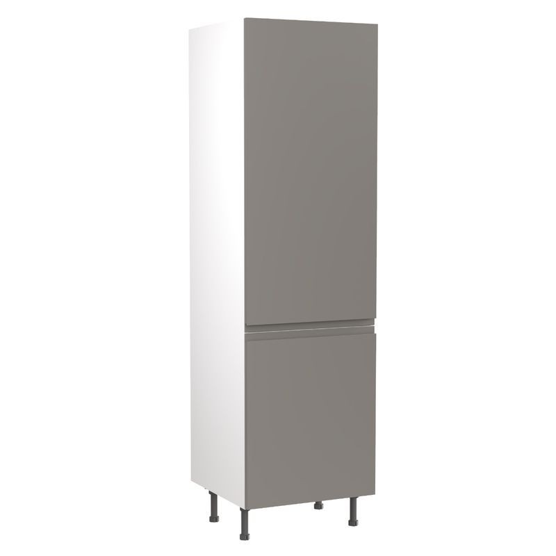 Flatpack 70 30 Fridge Freezer Tower J-pull Super Gloss Dust Grey 600mm - FKKJ0322