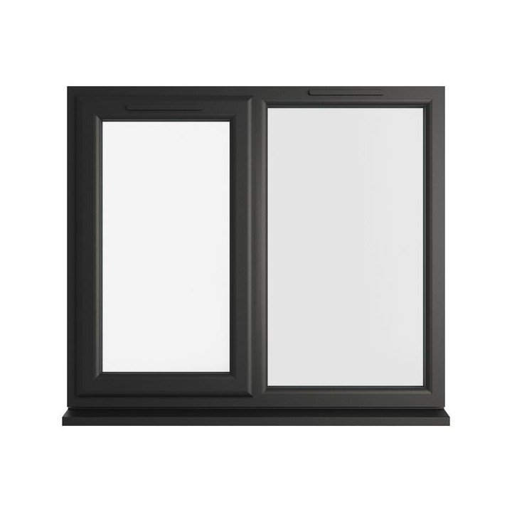 Crystal Triple Glazed uPVC Window Black/White Left Hung 1190mm x 1040mm Clear