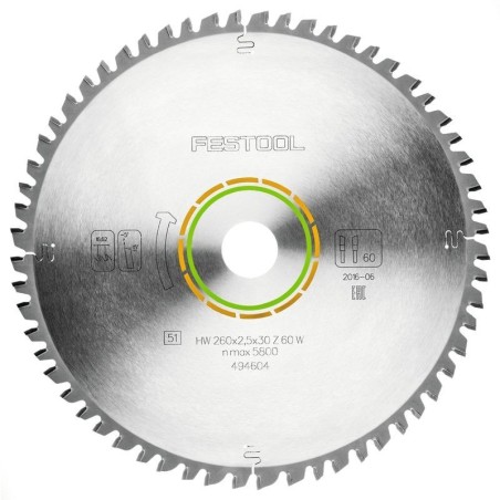 Festool 500124 KS60 36 Tooth Universal 2.3mm Tct Saw Blade for KS60 216 x 30mm Diameter