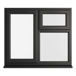 Crystal Double Glazed uPVC Window Black/White Left Hung 1190mm x 1190mm Clear