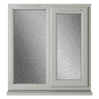 Crystal Triple Glazed uPVC Window Agate/White Right Hung 905mm x 965mm Obscure