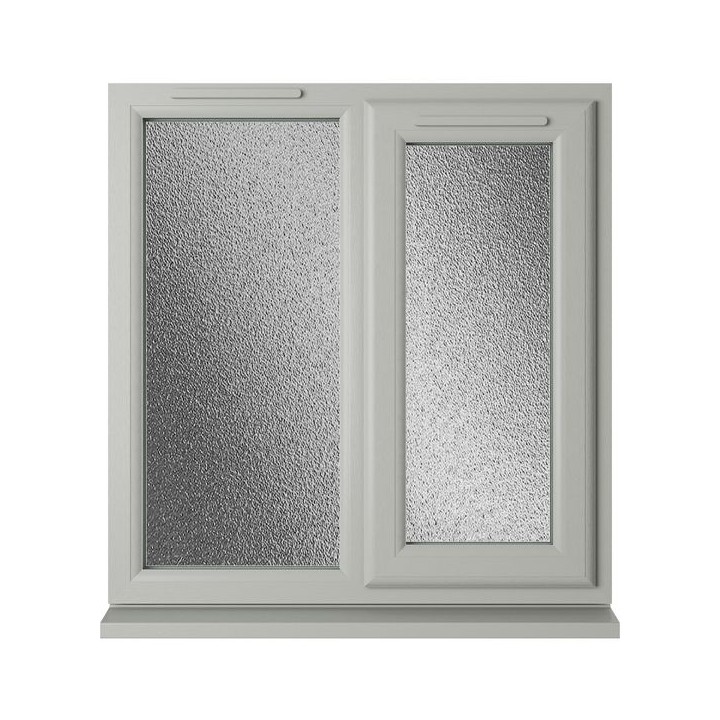 Crystal Triple Glazed uPVC Window Agate/White Right Hung 905mm x 965mm Obscure