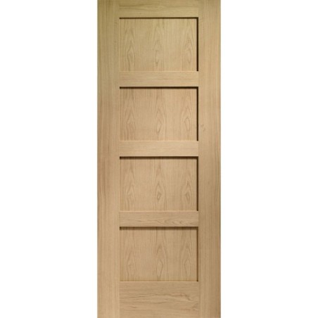 XL SHAKER OAK PRE FINISHED 4 PANEL DOOR 1981 X 762 X 35MM