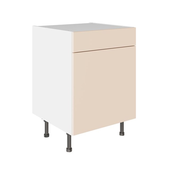 Flatpack 600 Drawerline Base Cabinet Slab Supermatt Cashmere