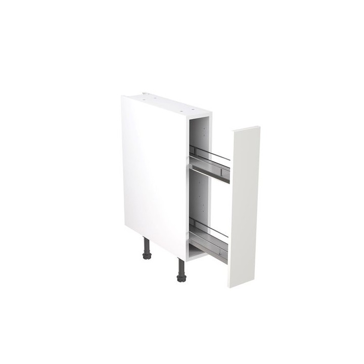 Flatpack 150 Base Kitchen Cabinet Pull-Out Slab Supermatt White