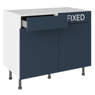 Flatpack 1000 Drawerline Base Cabinet Slab Supermatt Blue