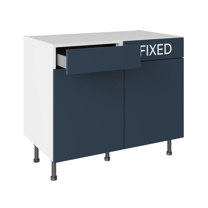 Flatpack 1000 Drawerline Base Cabinet Slab Supermatt Blue